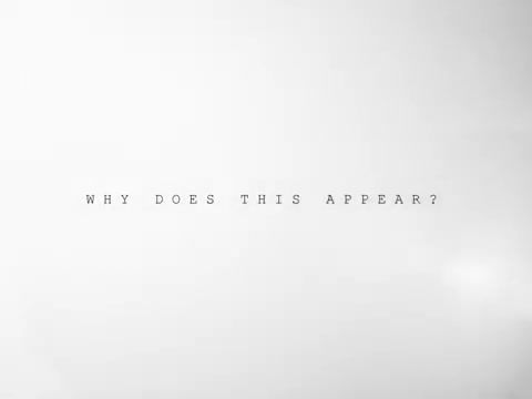 Why Does This Appear?